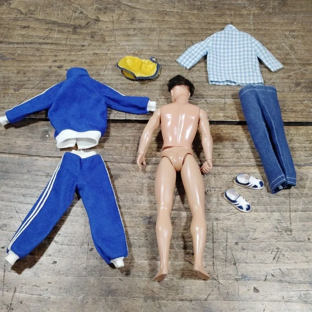 Vintage Mattel KEN Barbie Doll 1968 Body Twist N Turn Clothing Shoes Track Pants